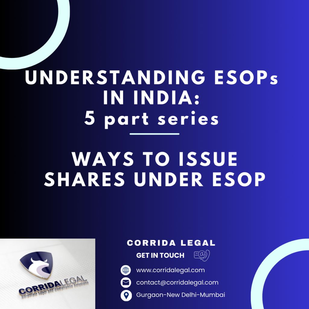 This image pertains to Ways to issue Shares under ESOP.