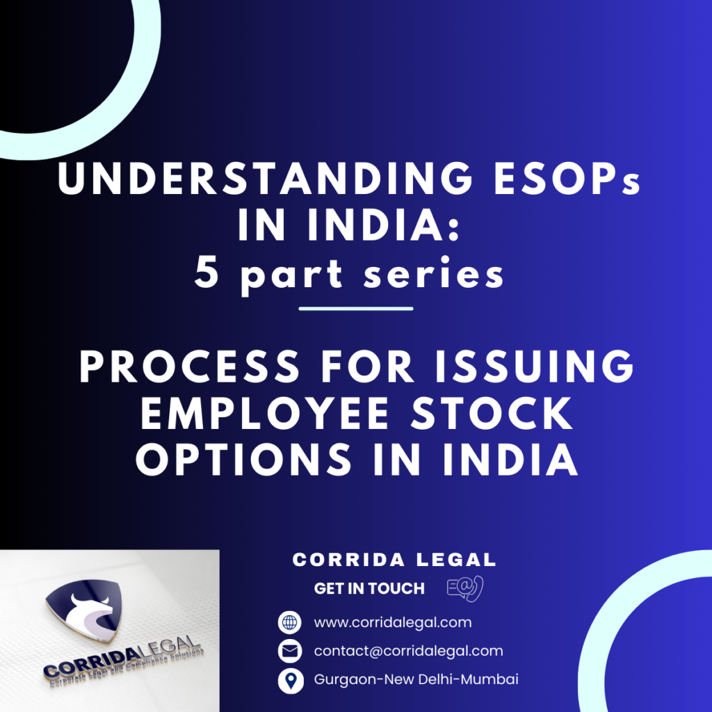 This image pertains to Process for Issuing Employee Stock Options in India.
