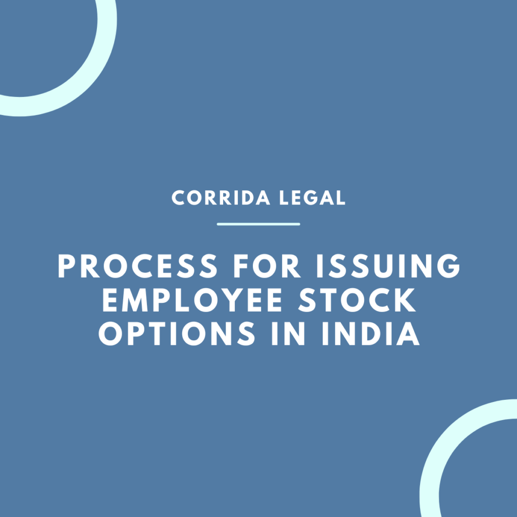 This image pertains to the Process for issuing employee stock options in India.